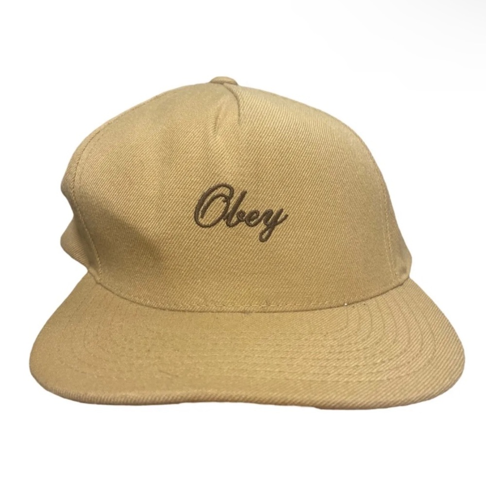Obey 5 Panel Hat Leather Strapback